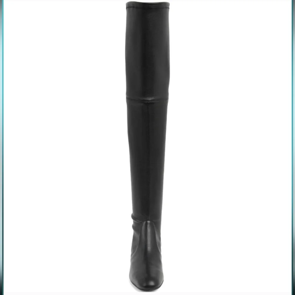 NIB Stuart Weitzman‎ Black Leather Over the Knee High Tall Genna 25 City Boots 5